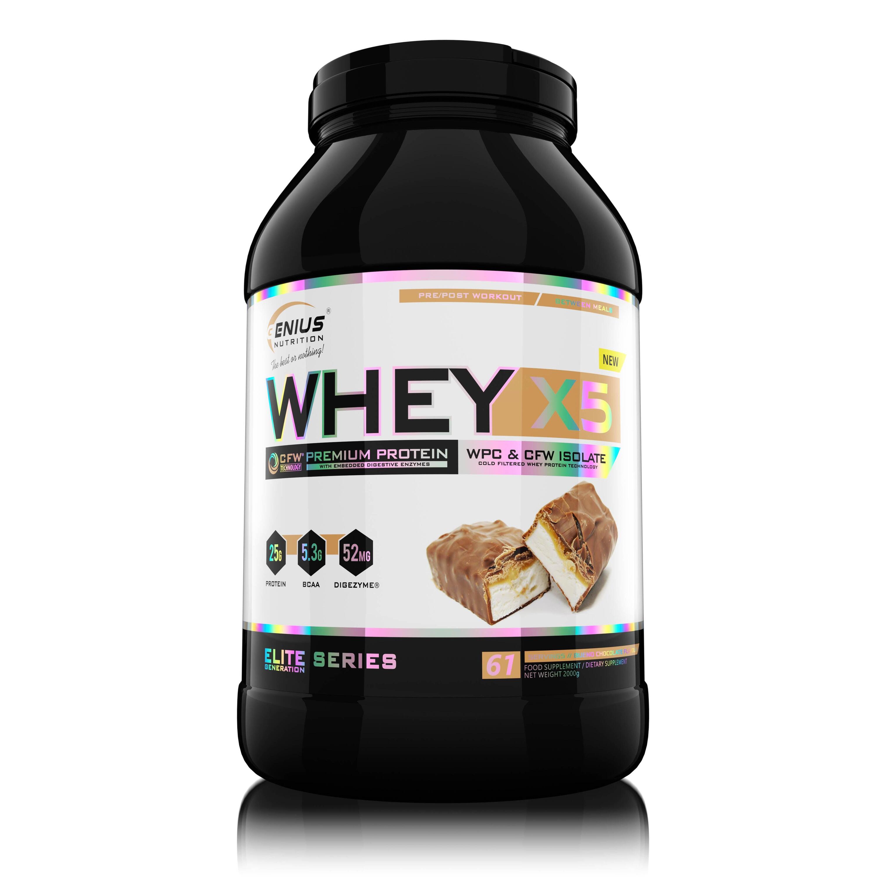 GENIUS NUTRITION Genius Nutrition Whey-X5 (2000g) Bueno Chocolate - Eiwitten - Wei-eiwit Mix