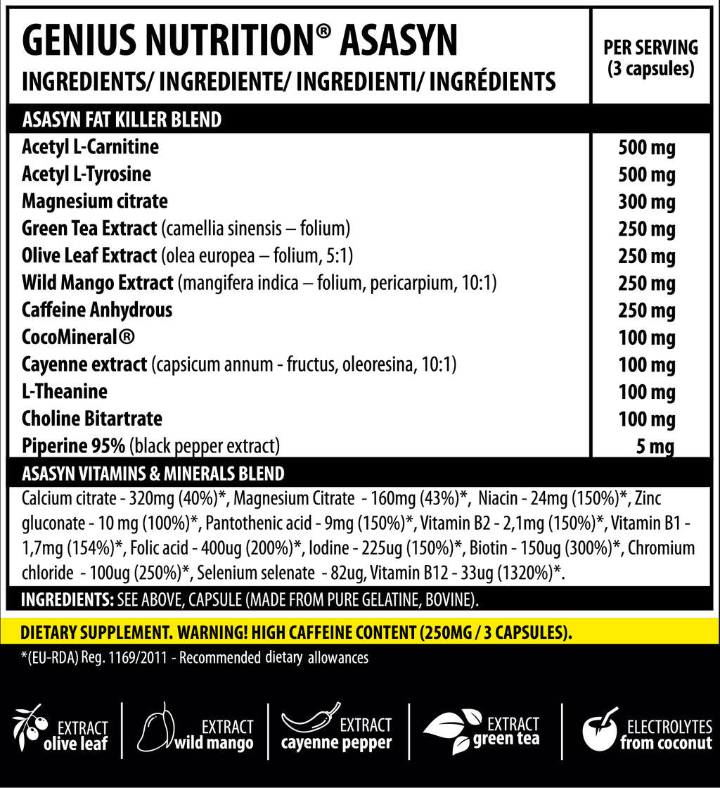 Genius Nutrition ASASYN (180 Caps) Unflavoured - Dieta e gestione del peso 2/3