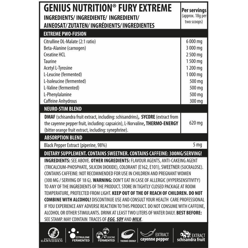 PRE-WORKOUT PUDRA FURY EXTREME 400g