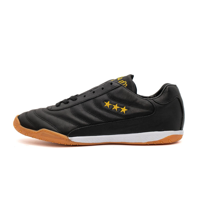 Scarpe Calcio Pantofola D'oro Derby Lc Vitello Tech Nero Ricamo Oro Adulto