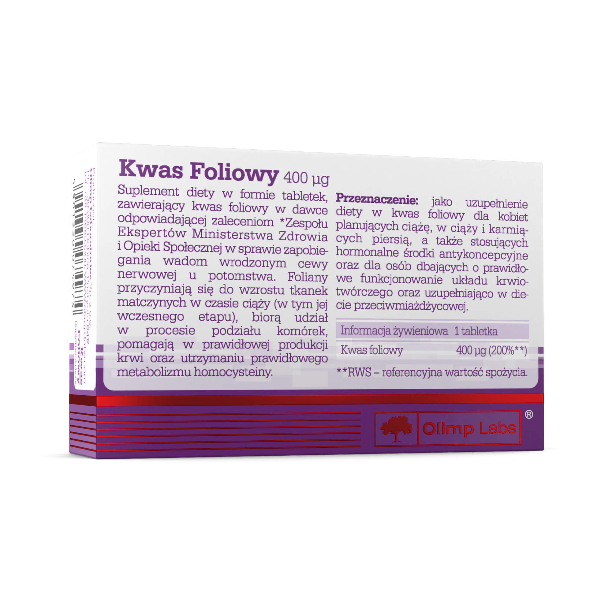 Kwas foliowy Olimp Kwas Foliowy 400 µg - 60 Tabletek 2/4