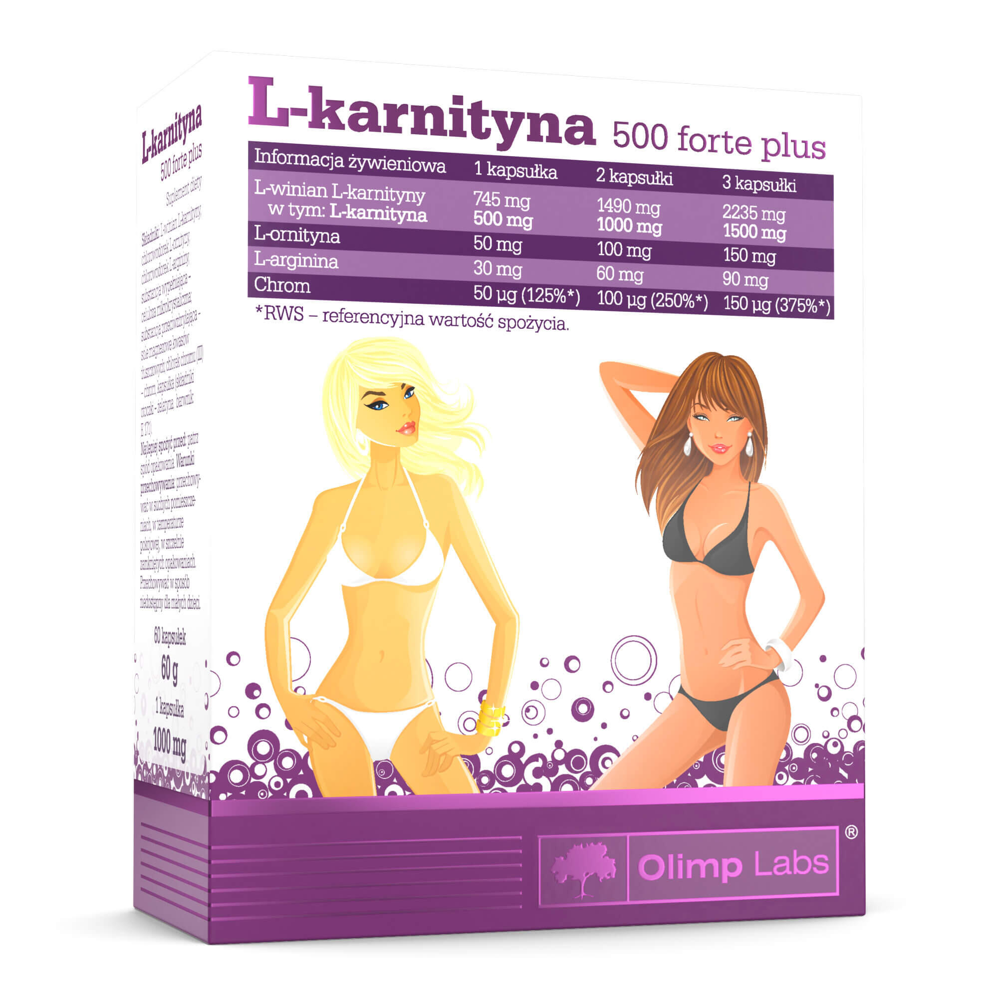 L-Karnityna 500 Forte Plus Olimp  - 60 Kapsułek 2/4