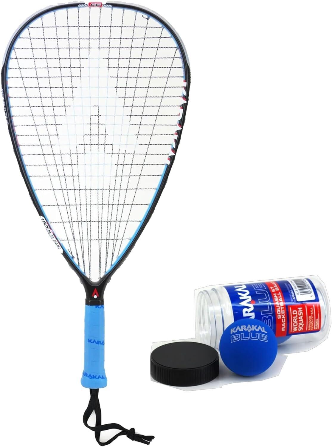 KARAKAL Karakal FF-150 Graphite Racketball Racket & Karakal Blue Racketball Balls