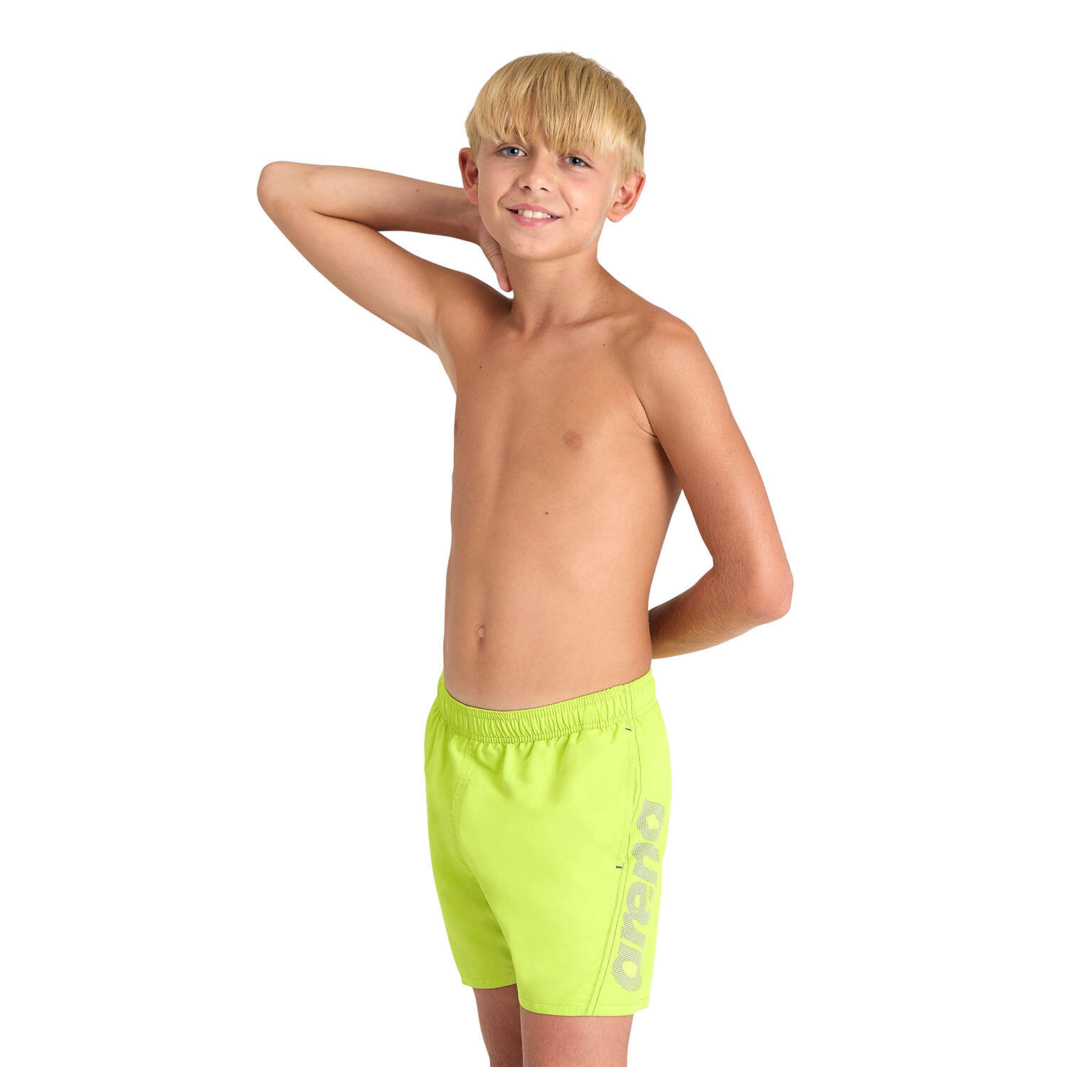 Arena - Shorts De Bain Garçon - Fundamentals Logo R - Maillot De Bain 1 Pièce - Bleu|vert - Decathlon