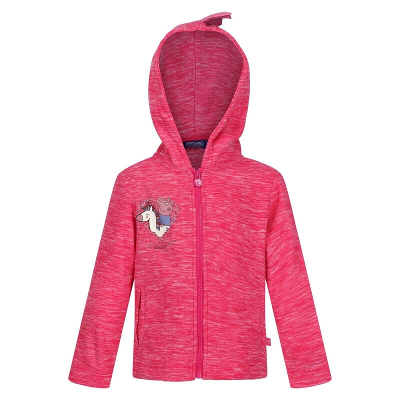 Kinder/Kids Peppa Pig Marl Fleece Full Zip Hoodie (Roze Fusie)