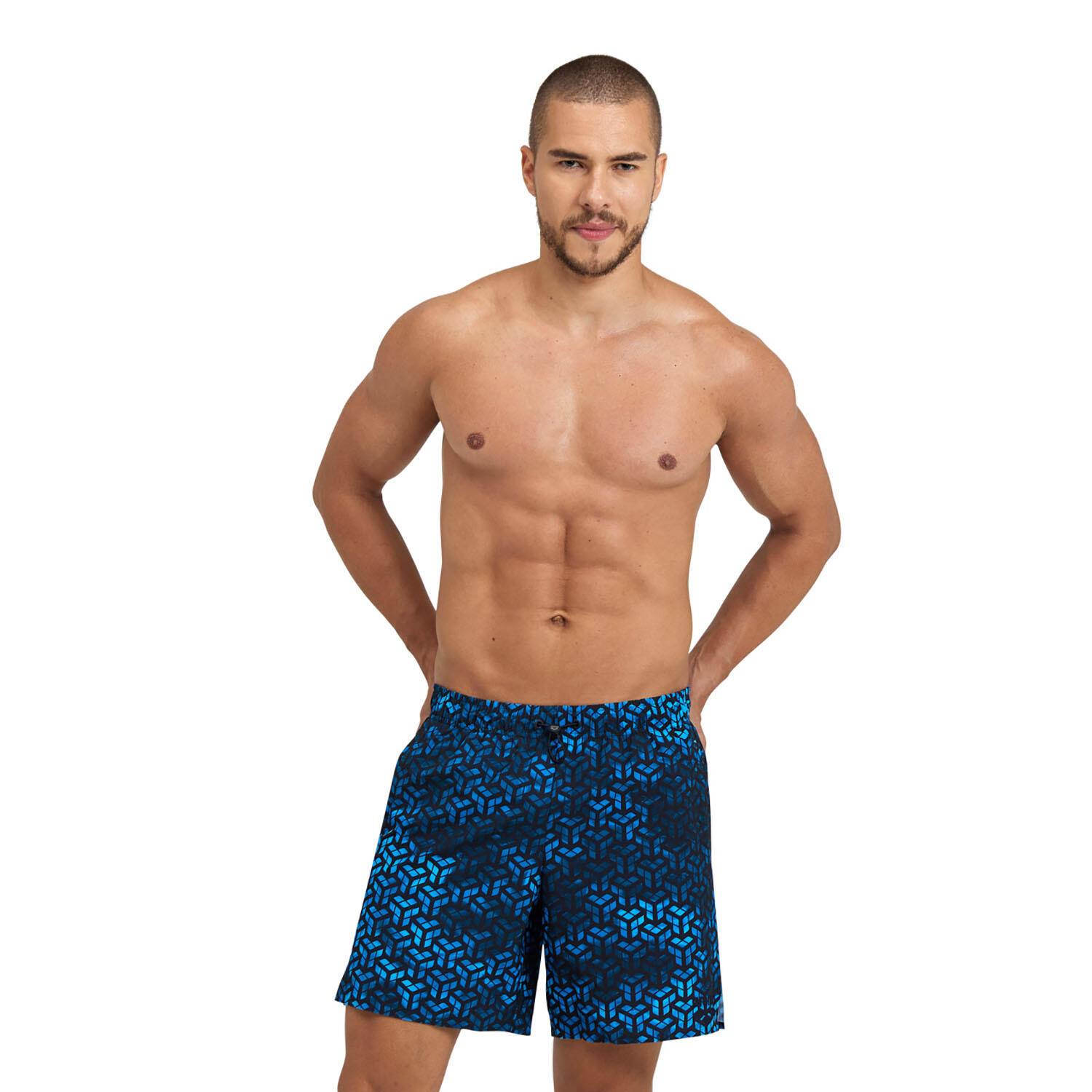 Arena - Shorts De Bain Homme - Evo Allover - Maillot De Bain 1 Pièce - Bleu|noir - S - Decathlon