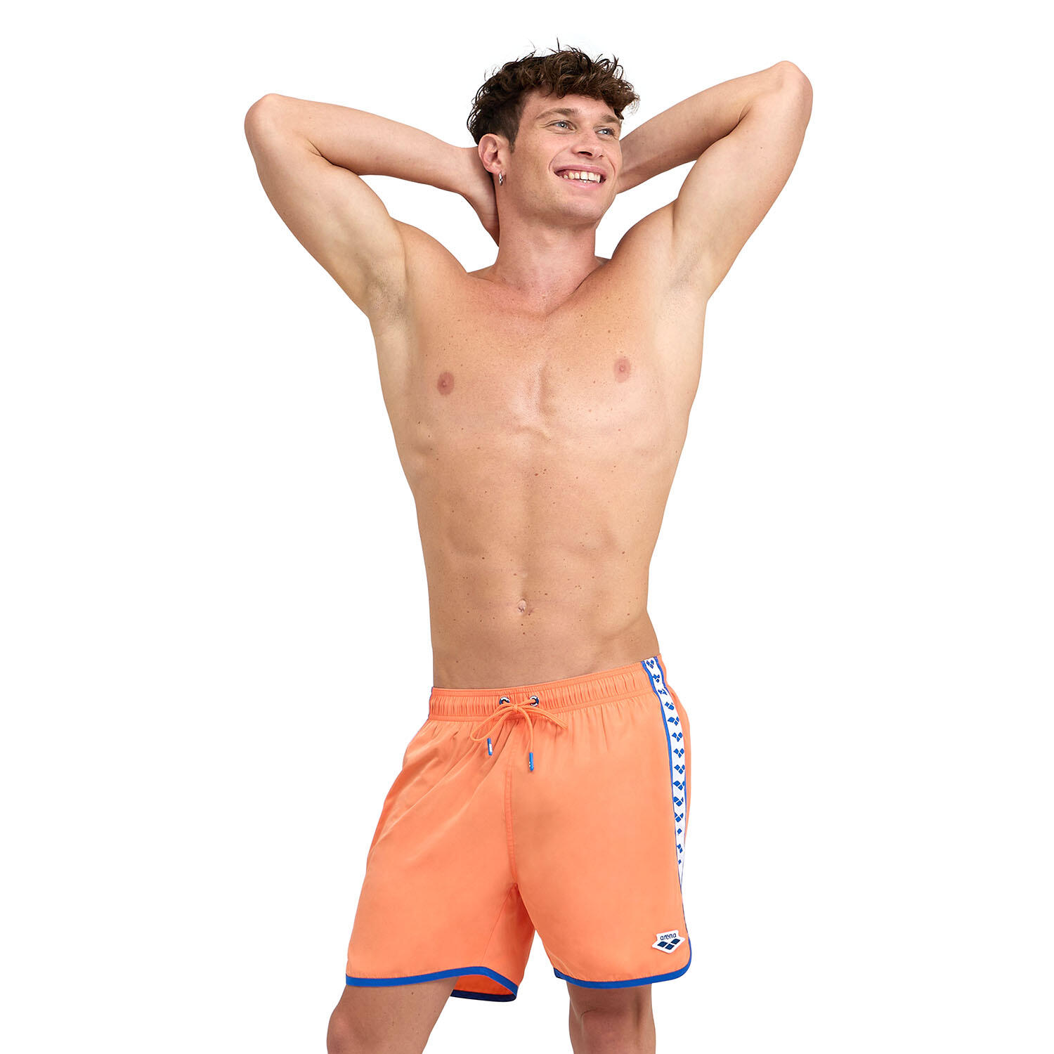 Arena - Shorts De Bain Homme - Icons Team Stripe - Maillot De Bain 1 Pièce - Bleu|orange - 42 M/l - Decathlon
