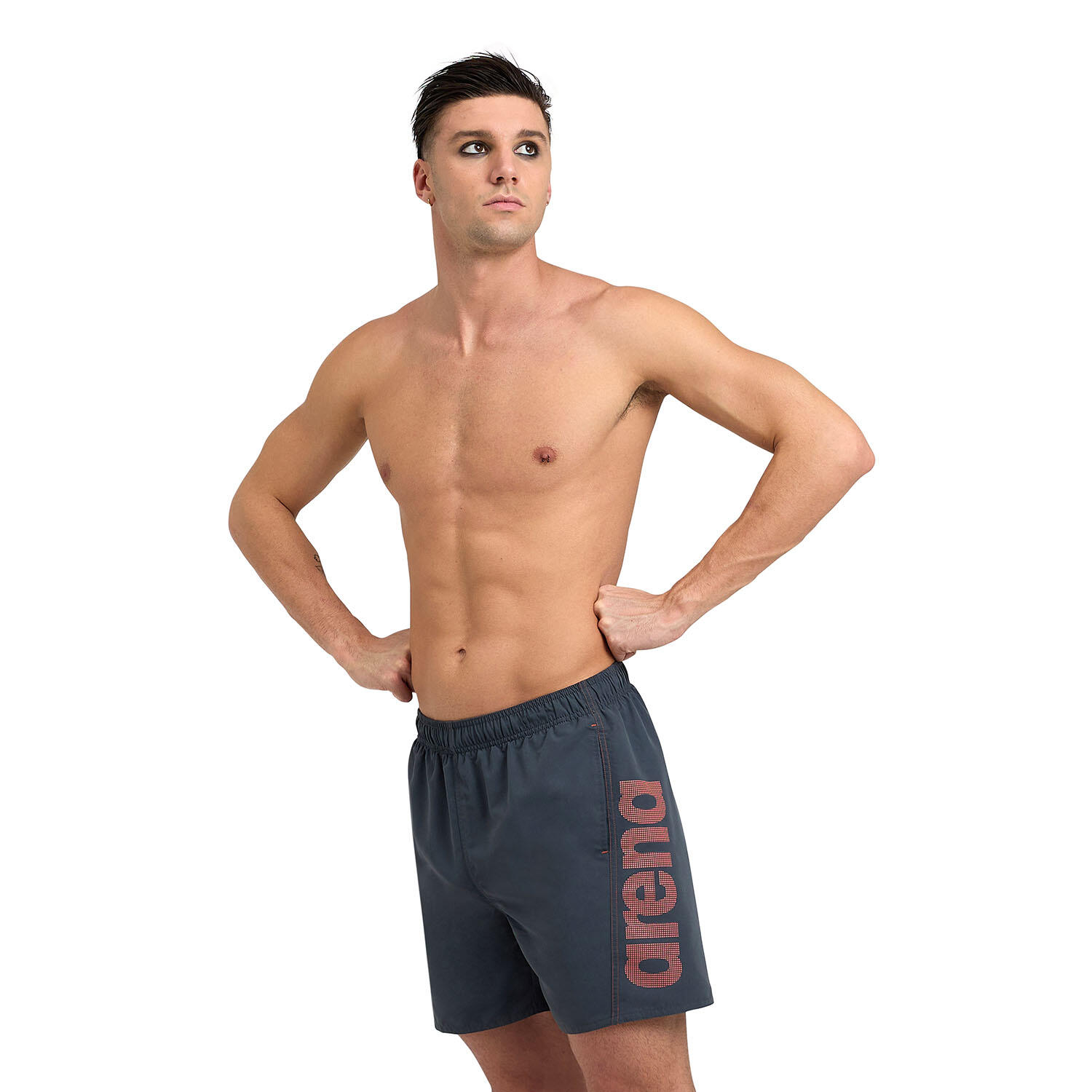 Arena - Shorts De Bain Homme - Fundamentals Logo R - Maillot De Bain 1 Pièce - Gris|orange - 52 2xl - Decathlon