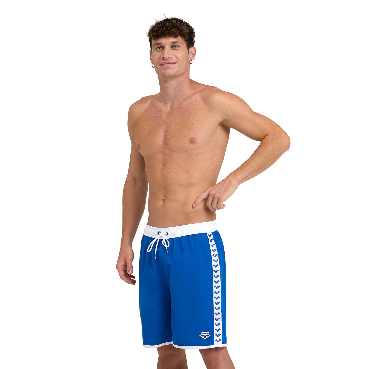 Arena - Shorts De Bain Homme - Icons Team Stripe Bermuda - Maillot De Bain 1 Pièce - Blanc|bleu - 40 M - Decathlon