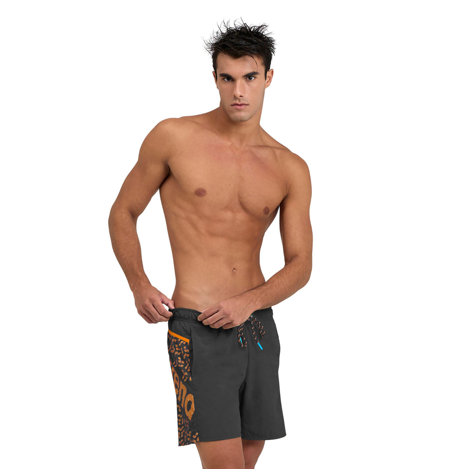 Arena - Shorts De Bain Homme - Pro_file Logo - Maillot De Bain 1 Pièce - Gris|orange - 42 M/l - Decathlon