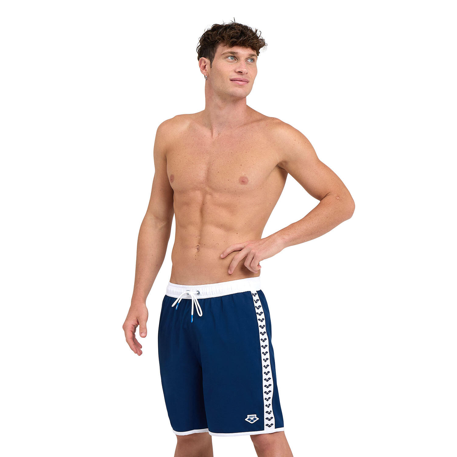 Arena - Shorts De Bain Homme - Icons Team Stripe Bermuda - Maillot De Bain 1 Pièce - Blanc|bleu - 48 Xl - Decathlon