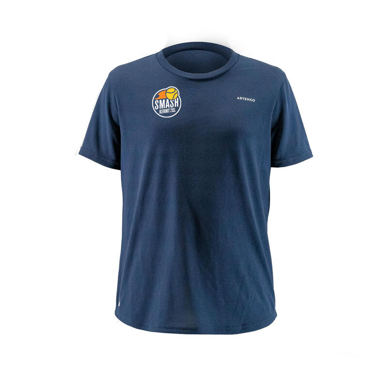 Tennisshirt voor kinderen marineblauw Tc Smash Kermt 141-148CM