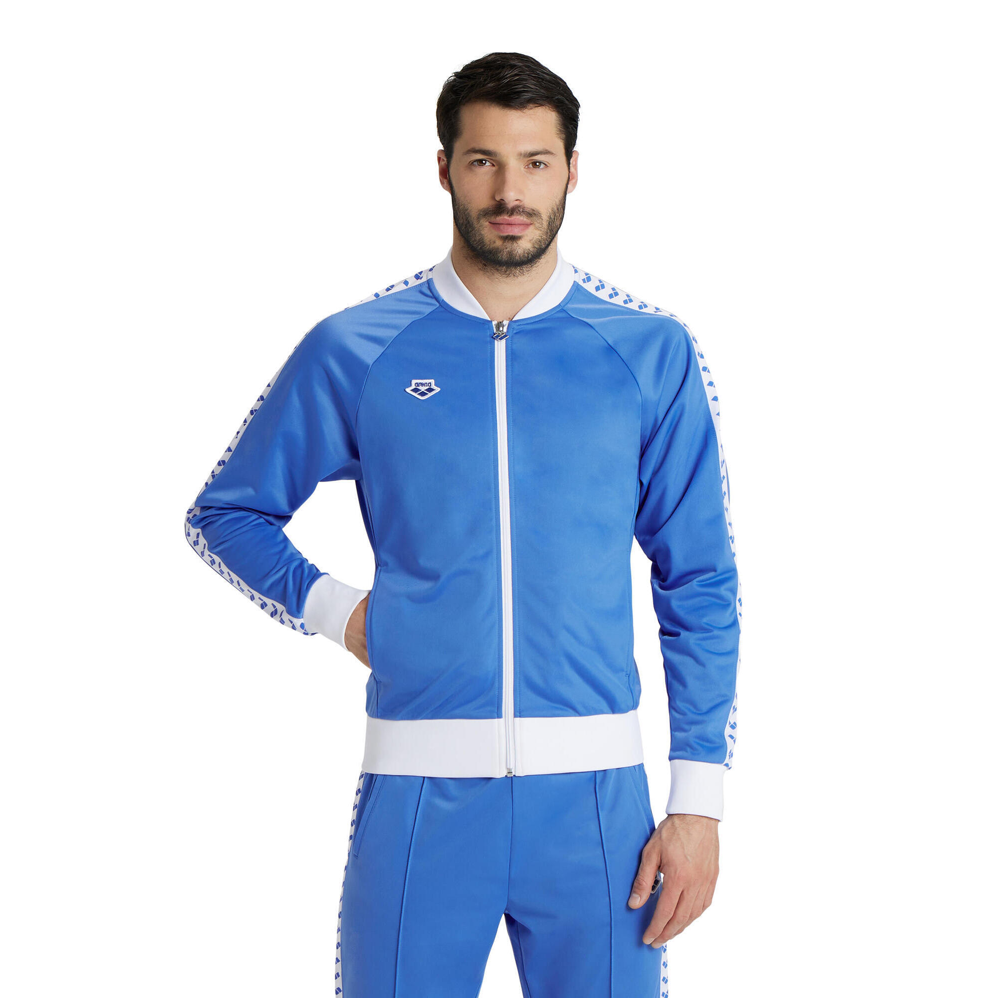 Arena - Veste De Running Et Gym  Homme - Relax Iv Team - Veste - Blanc|bleu - 40 M - Decathlon