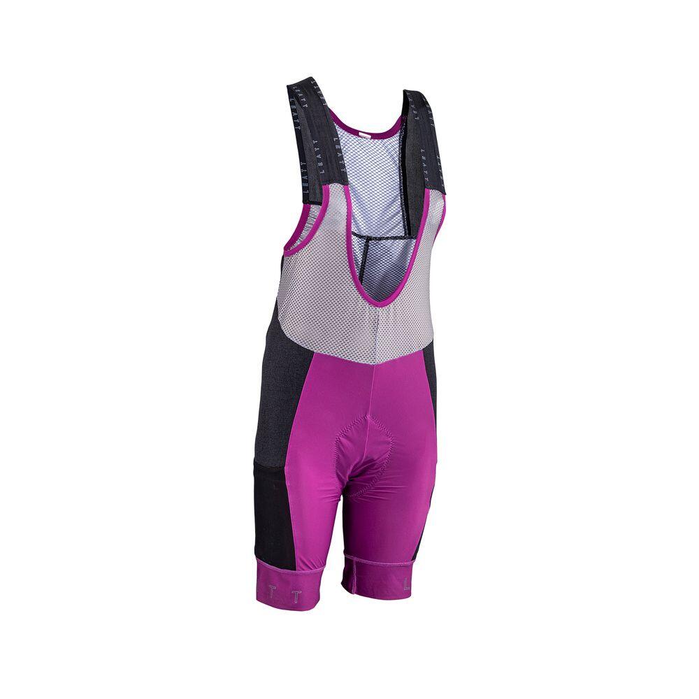 Cuissard à bretelles VTT Endurance 5.0 violet pour femme 4/6