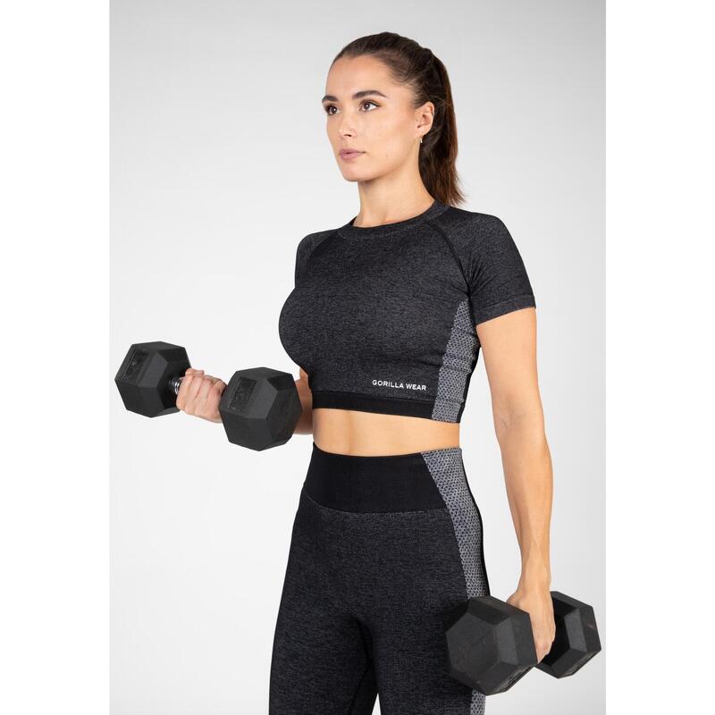 Gorilla Wear Selah Seamless Crop Top - Zwart - L/XL