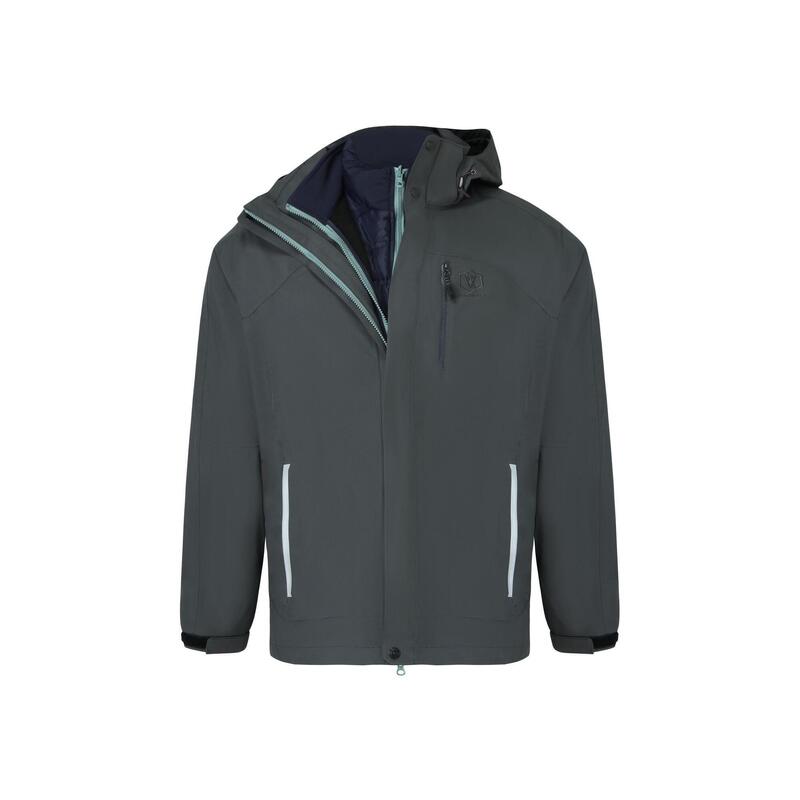 Men 7 in 1 Waterproof Down Softshell Jacket - Charcoal Grey