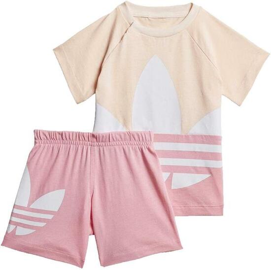 Completino bambina adidas large trefoil short tee set- gd2651
