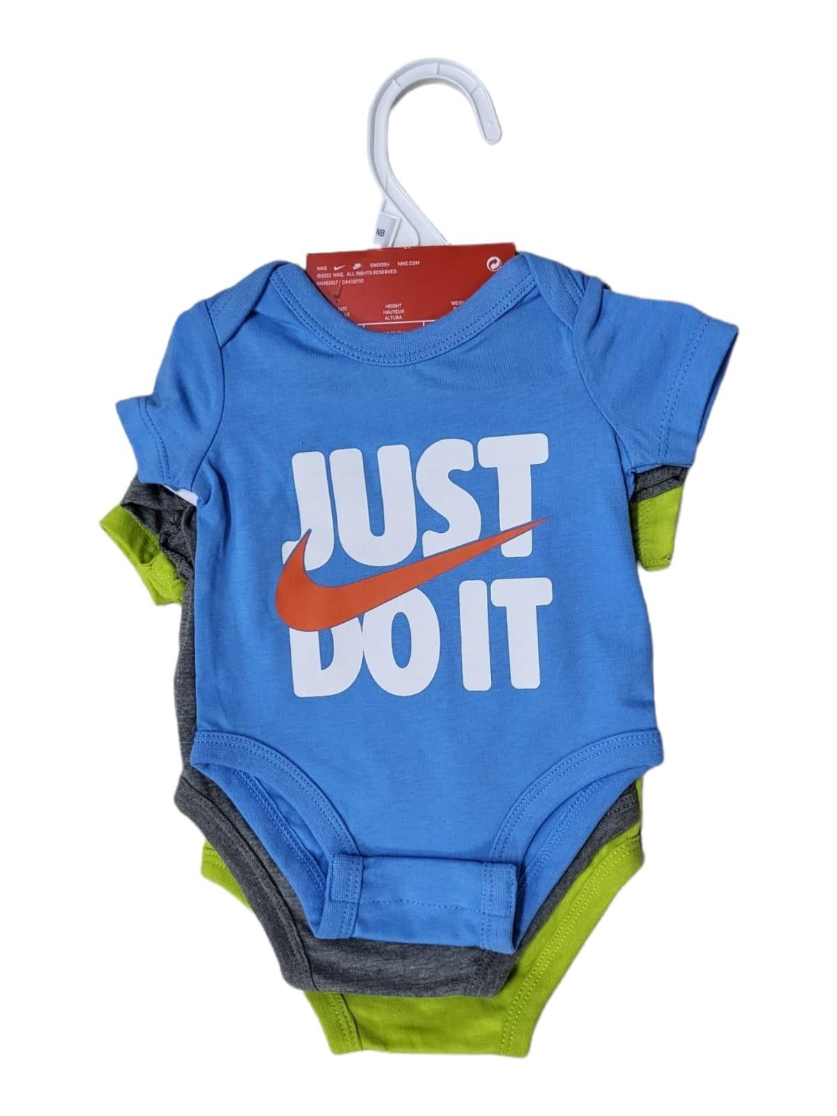 Body bambino nike verbiage 3 pezzi bodysuit 60% cotone 40% poliestere-56j548-eb5 2/3