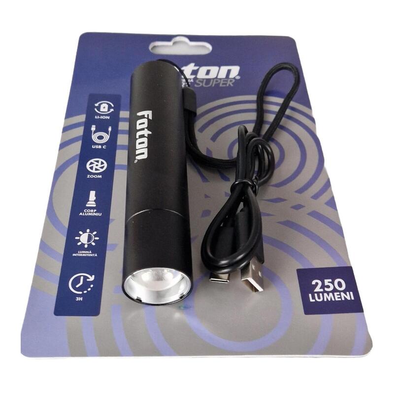 Lanterna Foton Super Z222 LED 5W cu Zoom, Lupa si incarcare USB-C