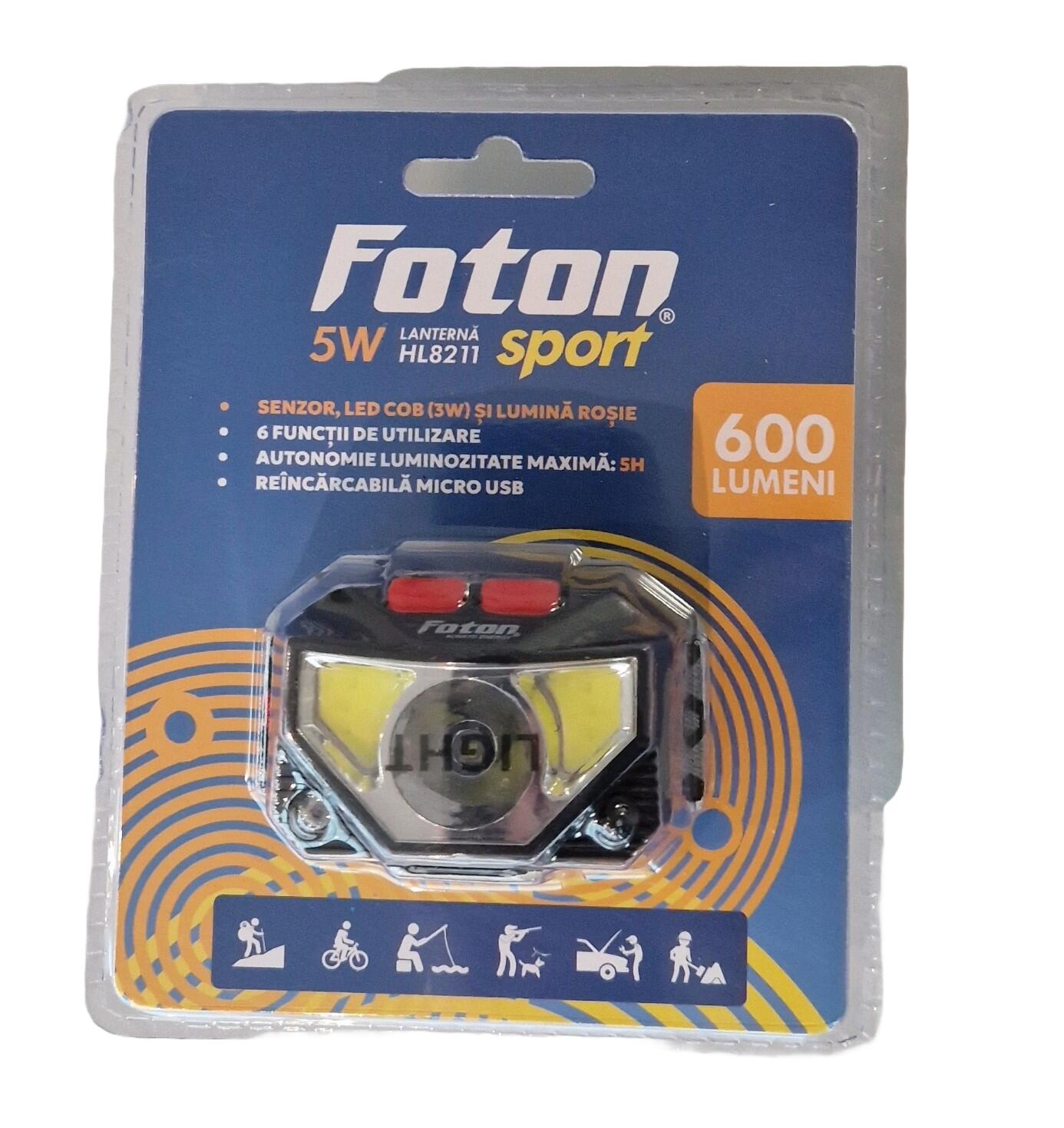 Lanterna frontala Foton Sport HL8211 cu senzor miscare FOTON