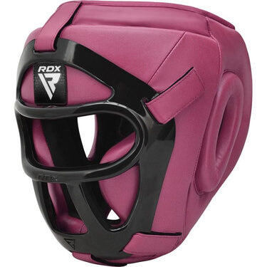 RDX SPORTS T1 Hoofdbeschermer Met Verwijderbare Gezichtskooi Roze - Small - Kleur: Roze