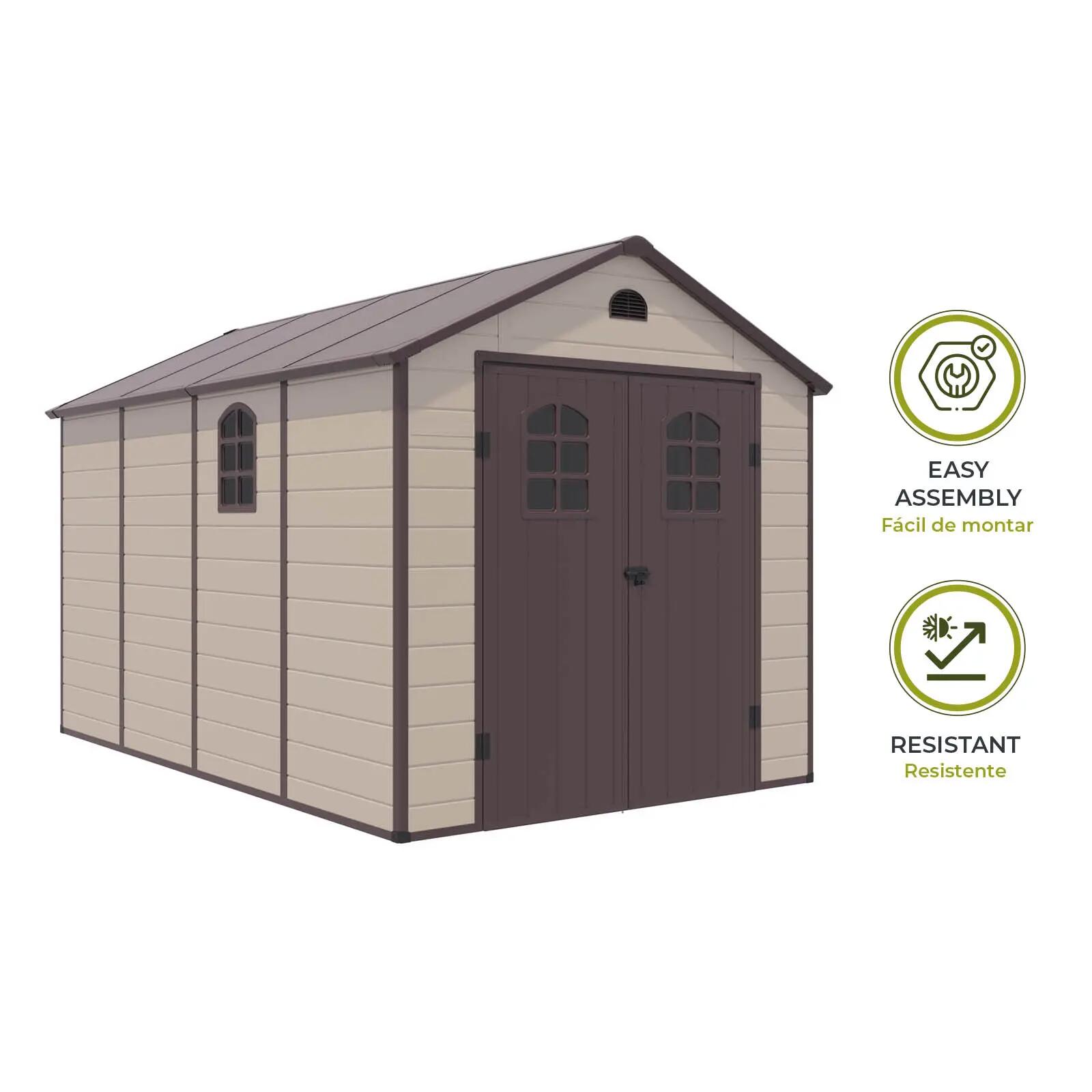 Caseta de Resina Gardiun Alessia D - 8,82 m² 241x366x238 cm con Suelo y Ventanas 3/5