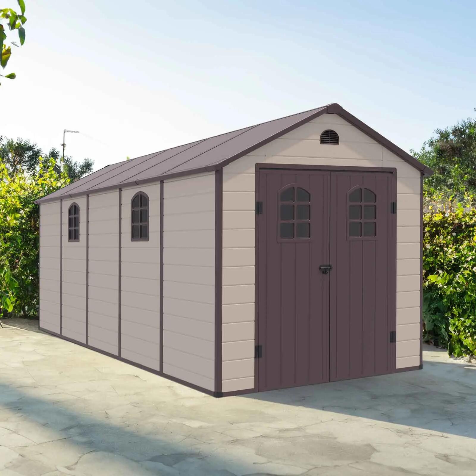 Caseta de Resina Gardiun Alessia E - 11 m² 241x456x238 cm con Suelo y Ventanas B 2/5