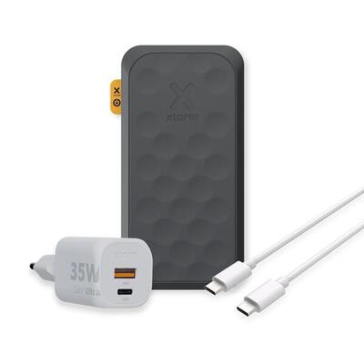 Xtorm 35w fs5 powerbank 20.000mah + 35w gan2 lader + usb-c pd kabel. zwart