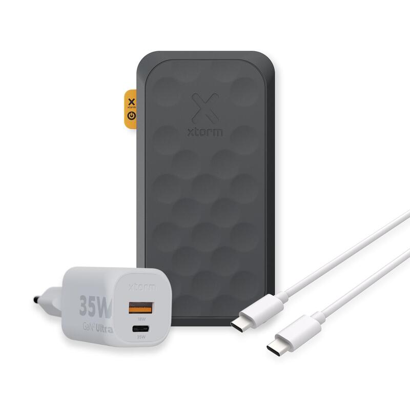 Xtorm 35W FS5 Powerbank 20,000mAh + 35W GaN2 Charger + USB-C PD Cable, Noir