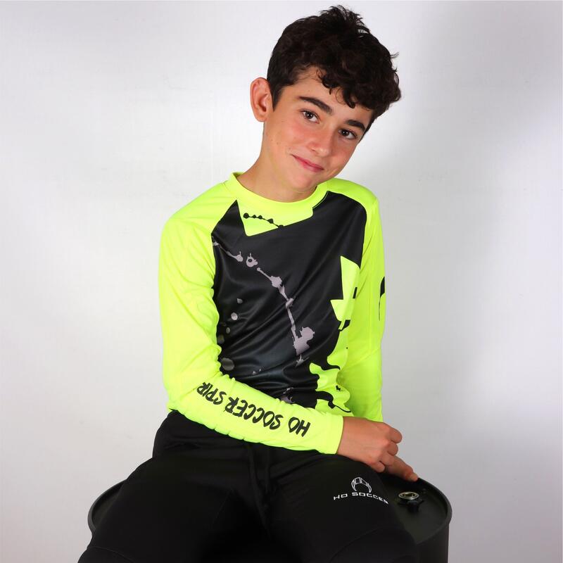 Maglia da portiere Graffiti per bambini con protezioni Lime