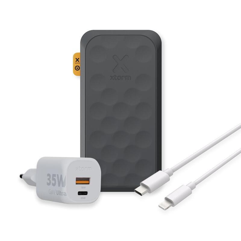 Xtorm 35W FS5 Powerbank 20,000mAh Noir + 35W GaN2 Charger + USB-C Lightning