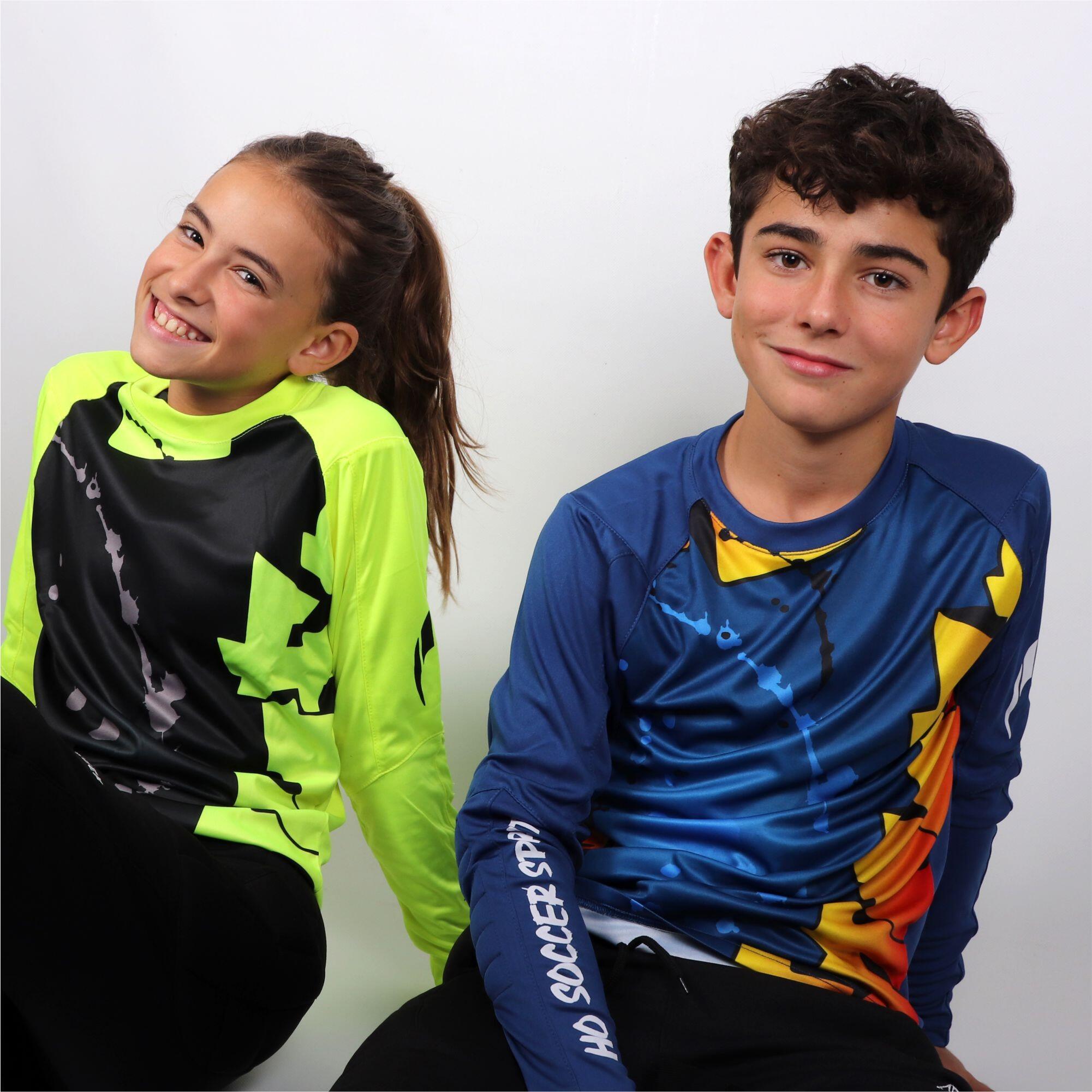 Maglia da portiere Graffiti per bambini con protezioni Lime 6/7
