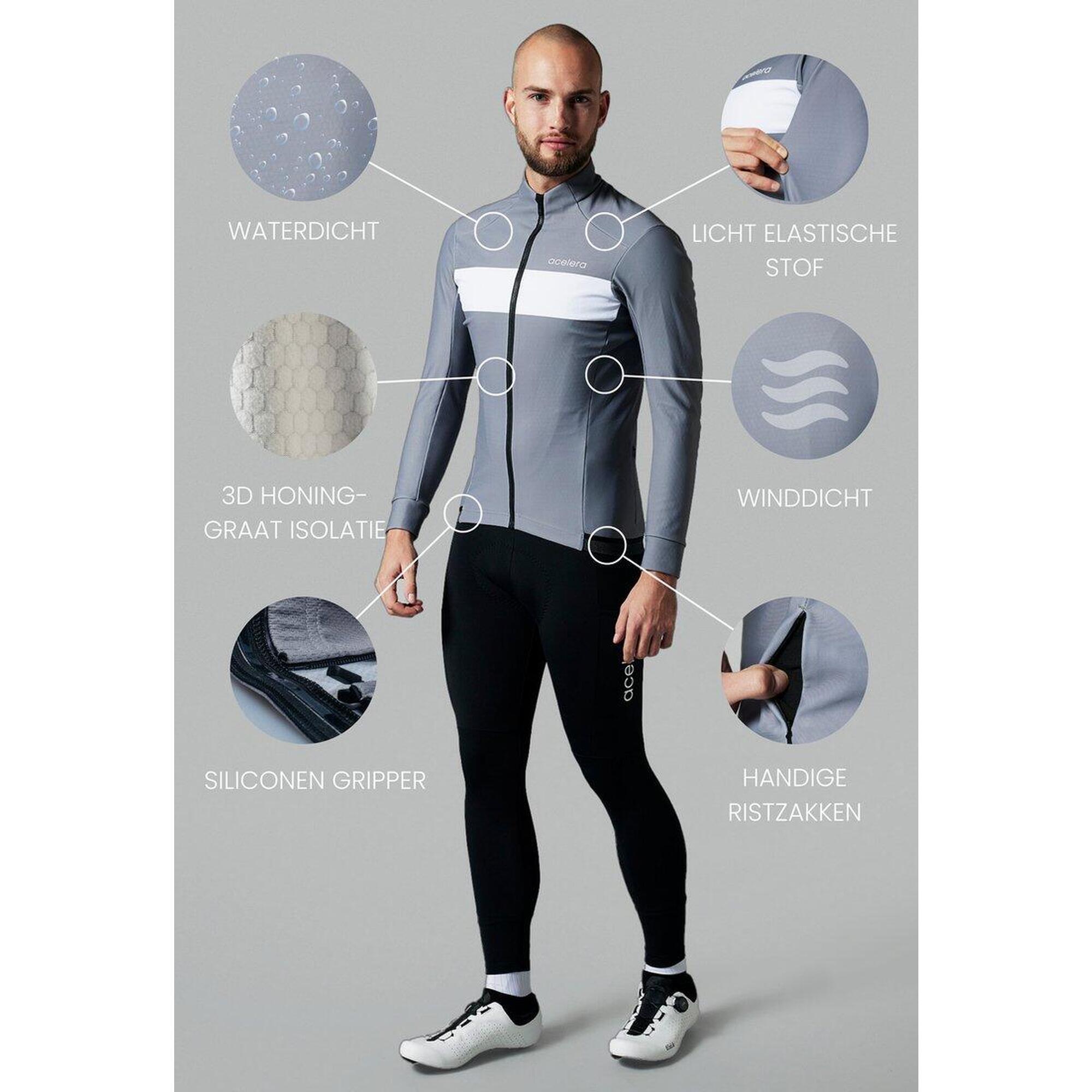 Maillot velo route hiver homme Impermeable coupe vent Vetements velo ACELERA Decathlon