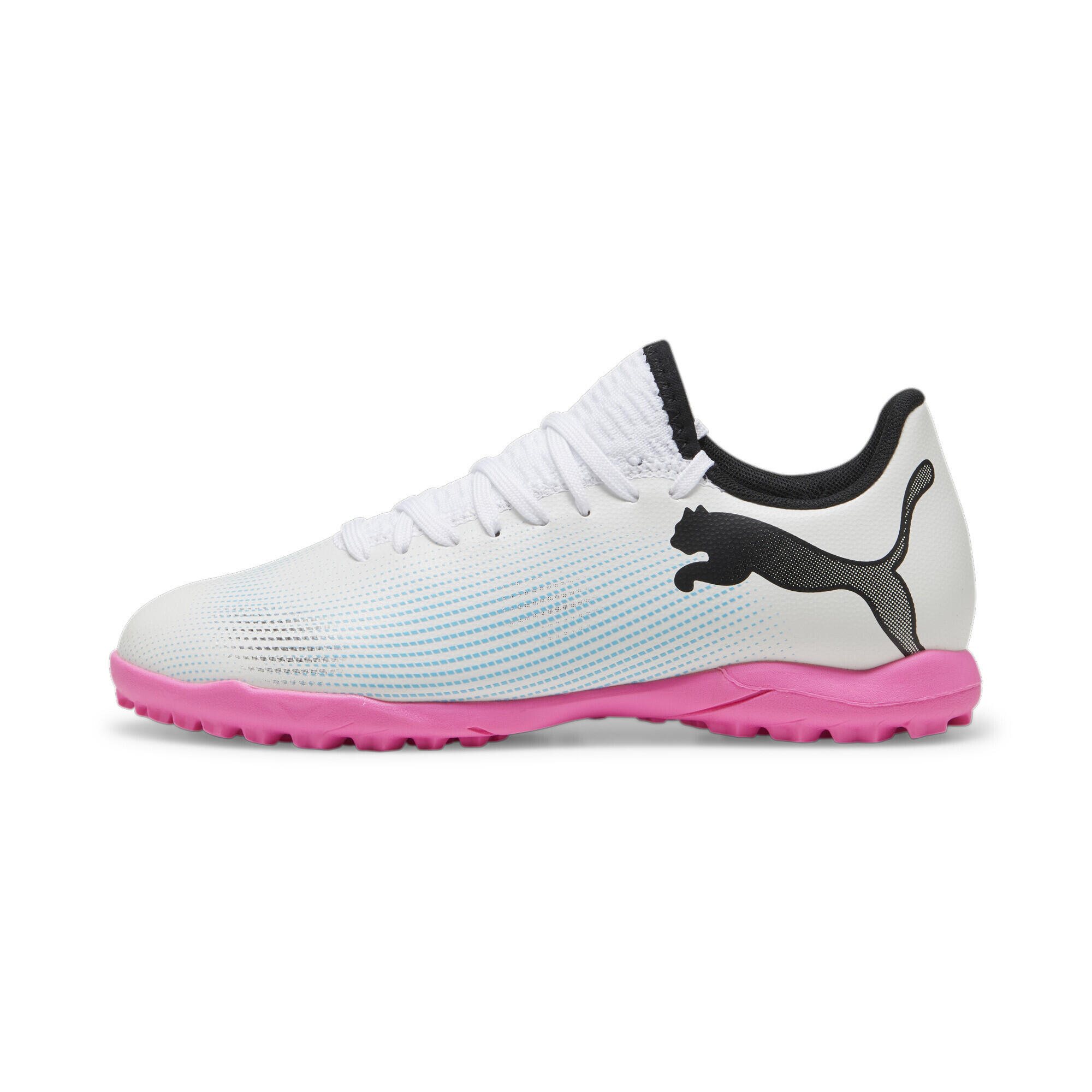 Młodzieżowe buty piłkarskie FUTURE 7 PLAY TT PUMA White Black Poison Pink 3/6