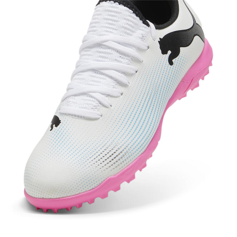 FUTURE 7 PLAY TT Fußballschuhe Kinder PUMA White Black Poison Pink