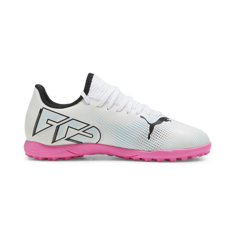 FUTURE 7 PLAY TT Fußballschuhe Kinder PUMA White Black Poison Pink