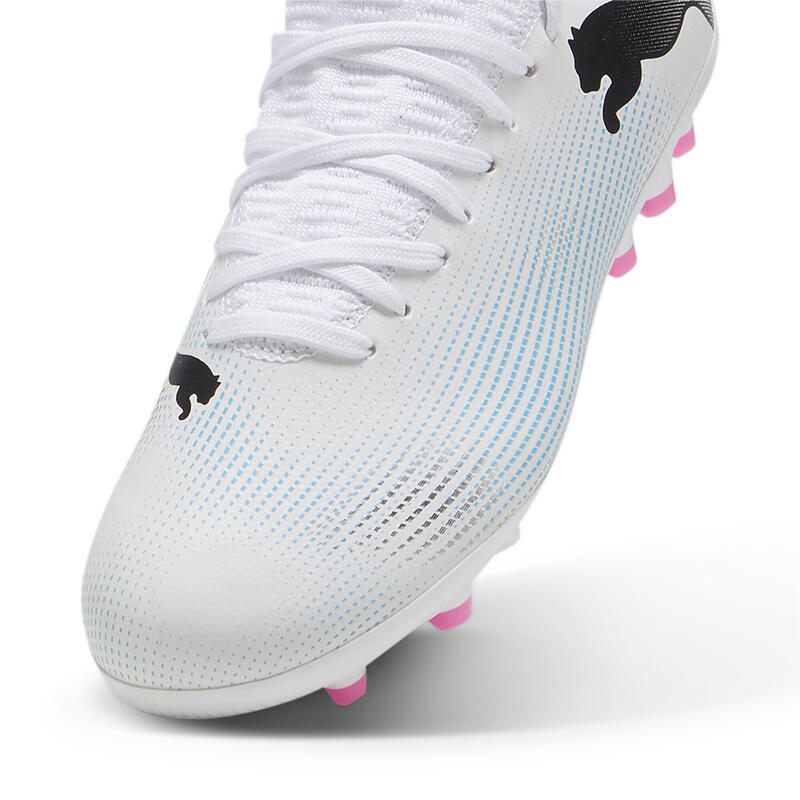 Botas de fútbol Niños FUTURE 7 PLAY MG PUMA White Black Poison Pink