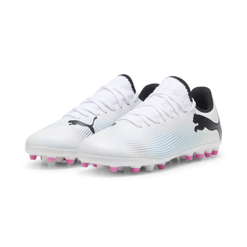 Scarpe da calcio FUTURE 7 PLAY MG da ragazzi PUMA White Black Poison Pink