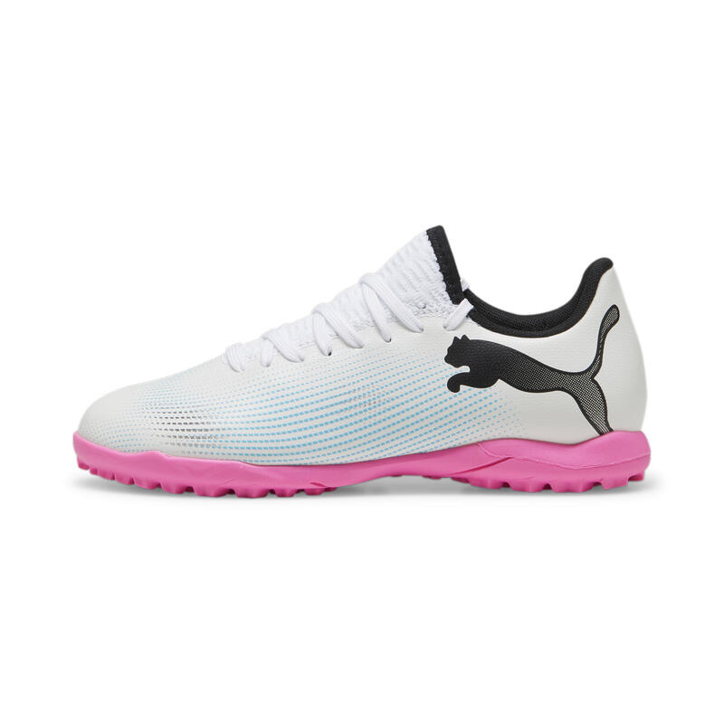 FUTURE 7 PLAY TT Fußballschuhe Kinder PUMA White Black Poison Pink