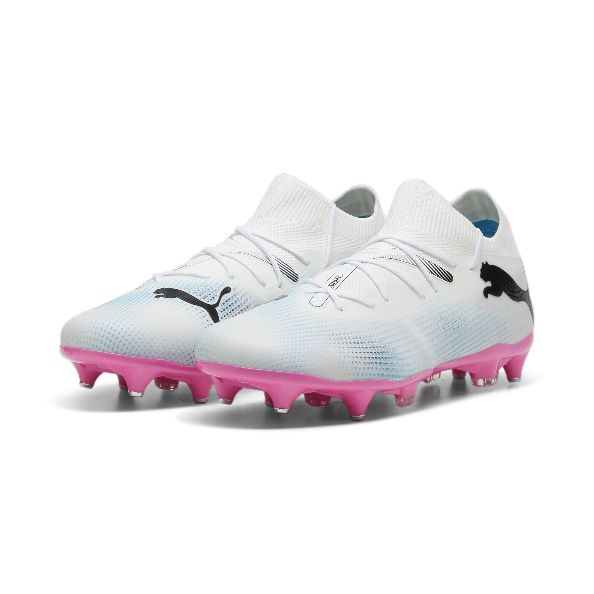 Puma - Chaussures De Football Future 7 Match Mxsg Puma White Black Poison Pink - Chaussures De Football - Blanc|noir|rose - Decathlon