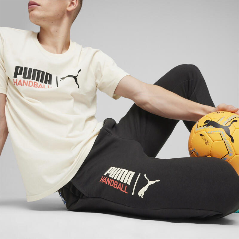 Pantalon de survêtement de handball PUMA Black Sugared Almond Beige