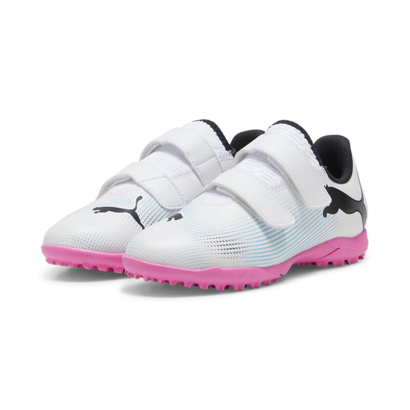 Botas de fútbol Niños FUTURE 7 PLAY TT PUMA White Black Poison Pink