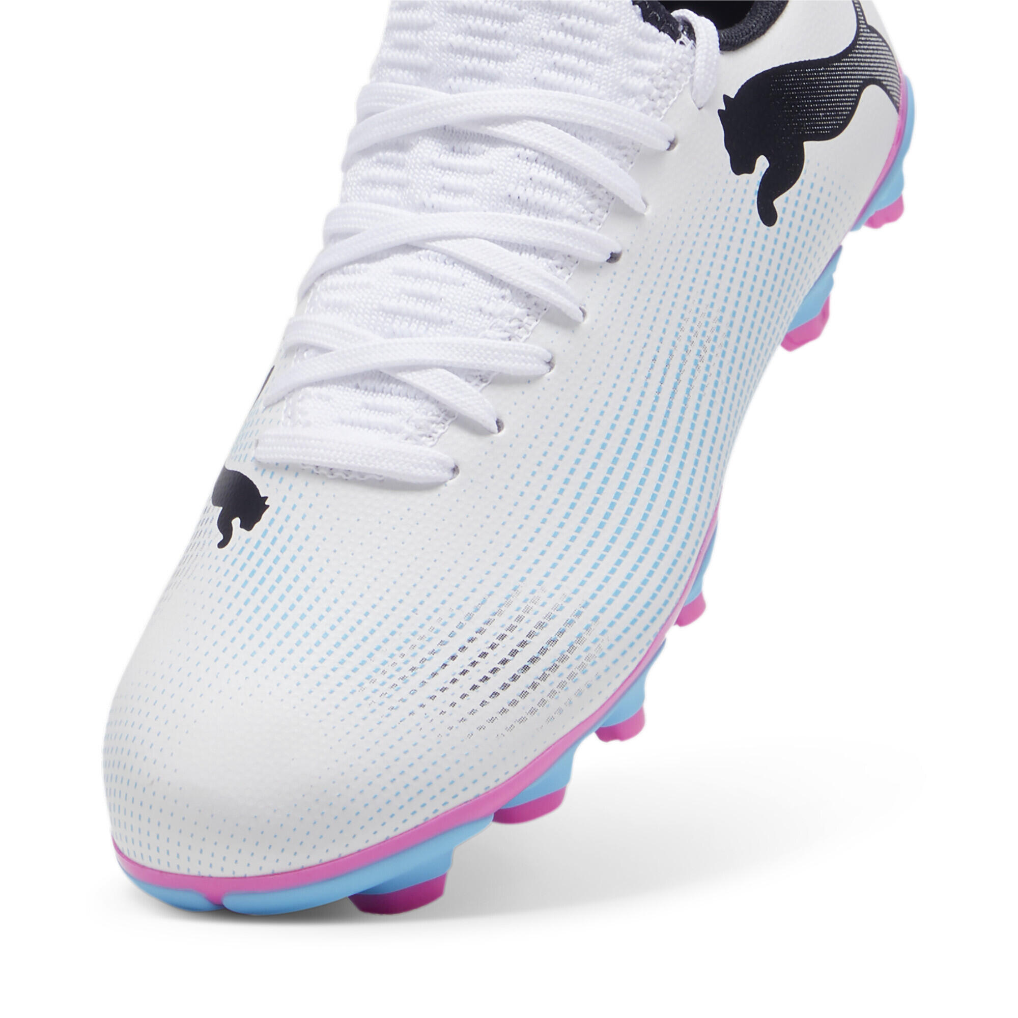 Scarpe da calcio FUTURE 7 PLAY FG/AG da ragazzi PUMA White Black Poison Pink 6/7