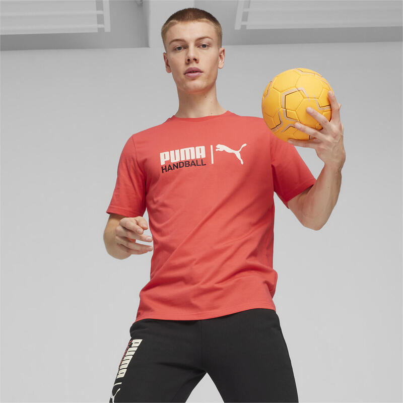 Handball T-Shirt Herren PUMA Active Red Sugared Almond Beige