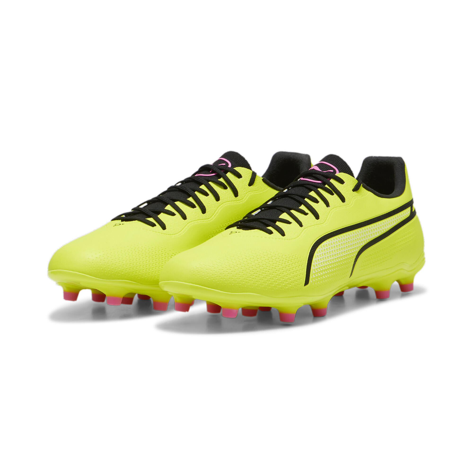 Puma - Chaussures De Football King Pro Fg/ag Puma Electric Lime Black Poison Pink Green - Chaussures De Football - Noir|rose - 43 - Decathlon