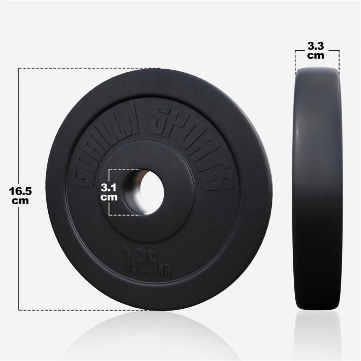 Halterschijven set 5 kg - 4 x 1.25 kg - Kunststof - 30 mm 4/5