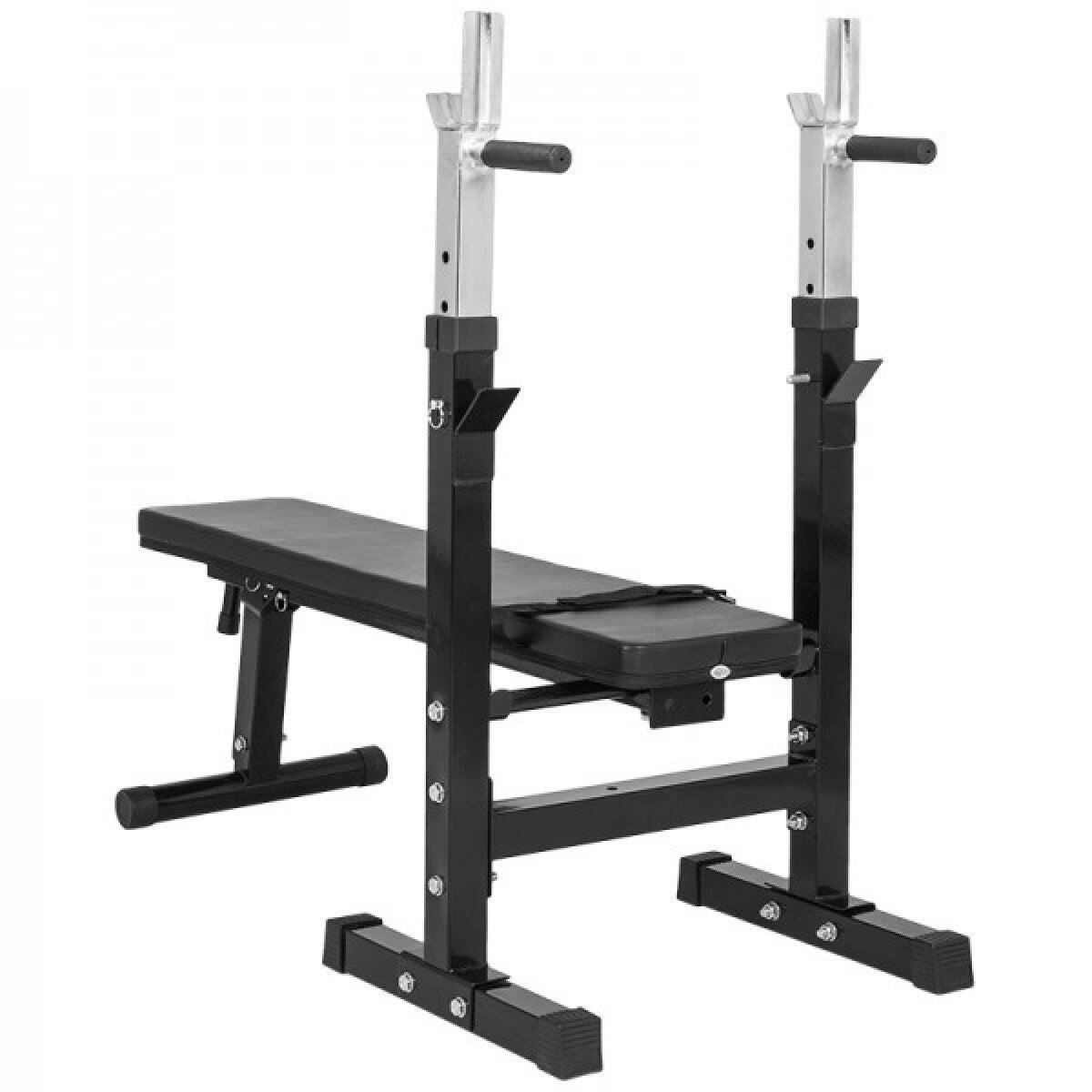 Halterbank Zwart Met 100 kg Halterset - Fitnessbank - Verstelbaar - Halterstang 4/7