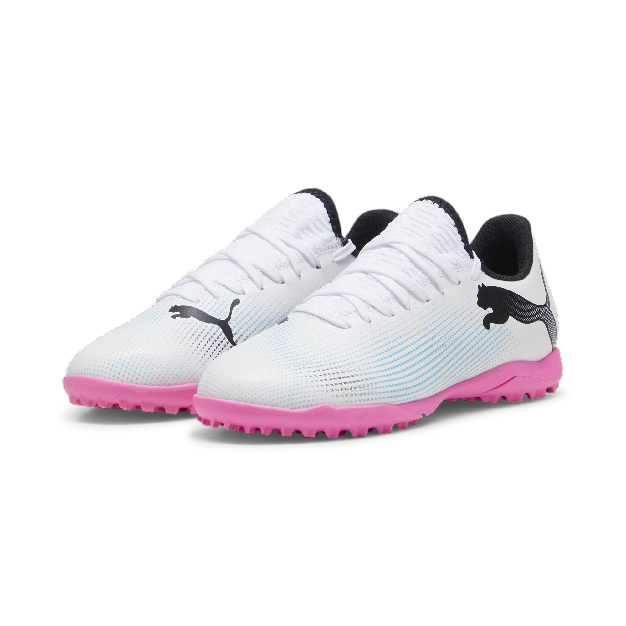 PUMA Scarpe da calcio FUTURE 7 PLAY TT da ragazzi PUMA White Black Poison Pink