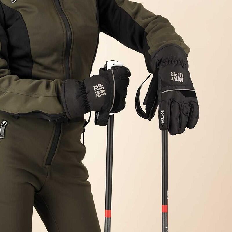 Heatkeeper dames ski handschoenen PRO zwart