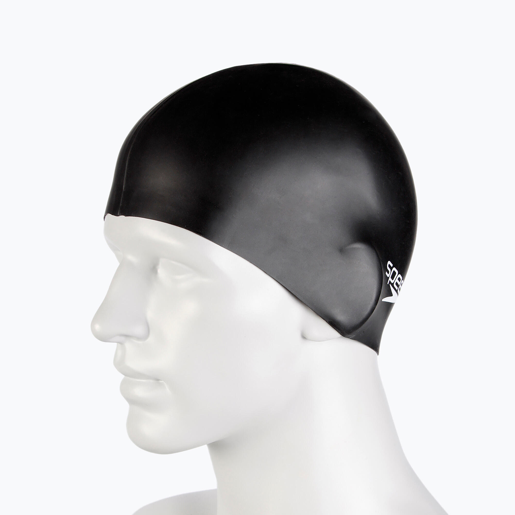 SPEEDO Badekappe FLAT Silikon Schwarz 2/5